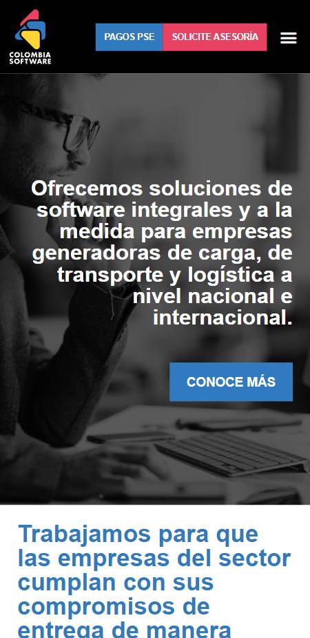 Diseño y desarrollo de página web - Colombia Software - Responsive