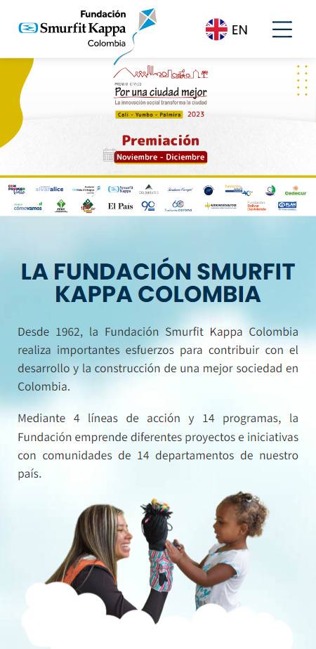 Diseño y desarrollo de página web - Fundación Smurfit Kappa - Responsive