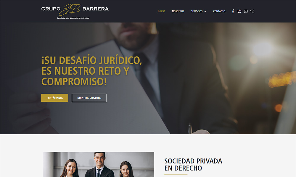 Diseño y desarrollo de página web - Grupo Barrera - Desktop
